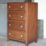 Vintage drawer unit, Art Deco wooden furniture, chest of drawers, tallboy.
