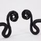 Pair of wrought iron dachshund andirons