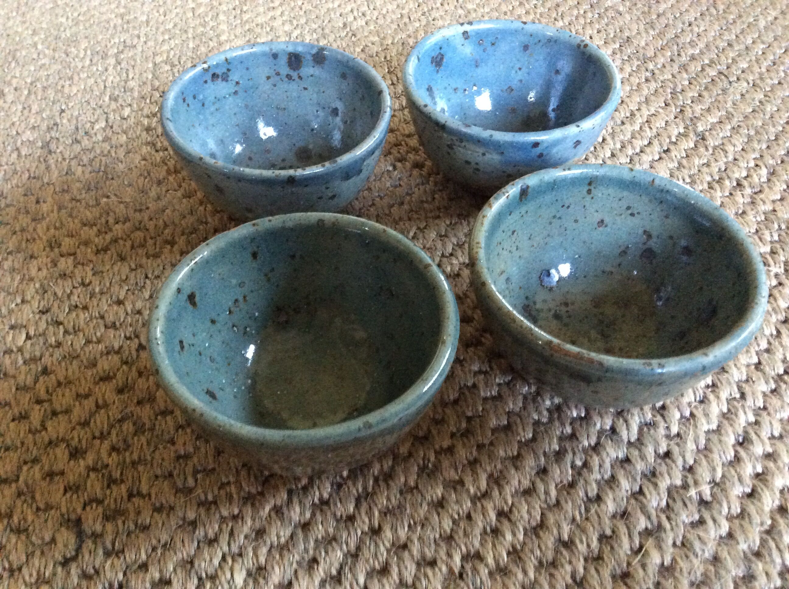 Series of 4 sandstone bowls