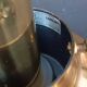 Vintage Limburg table lamp in bubbled glass and brass base
