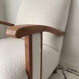 Vintage armchair completely restored with a French terry fabric