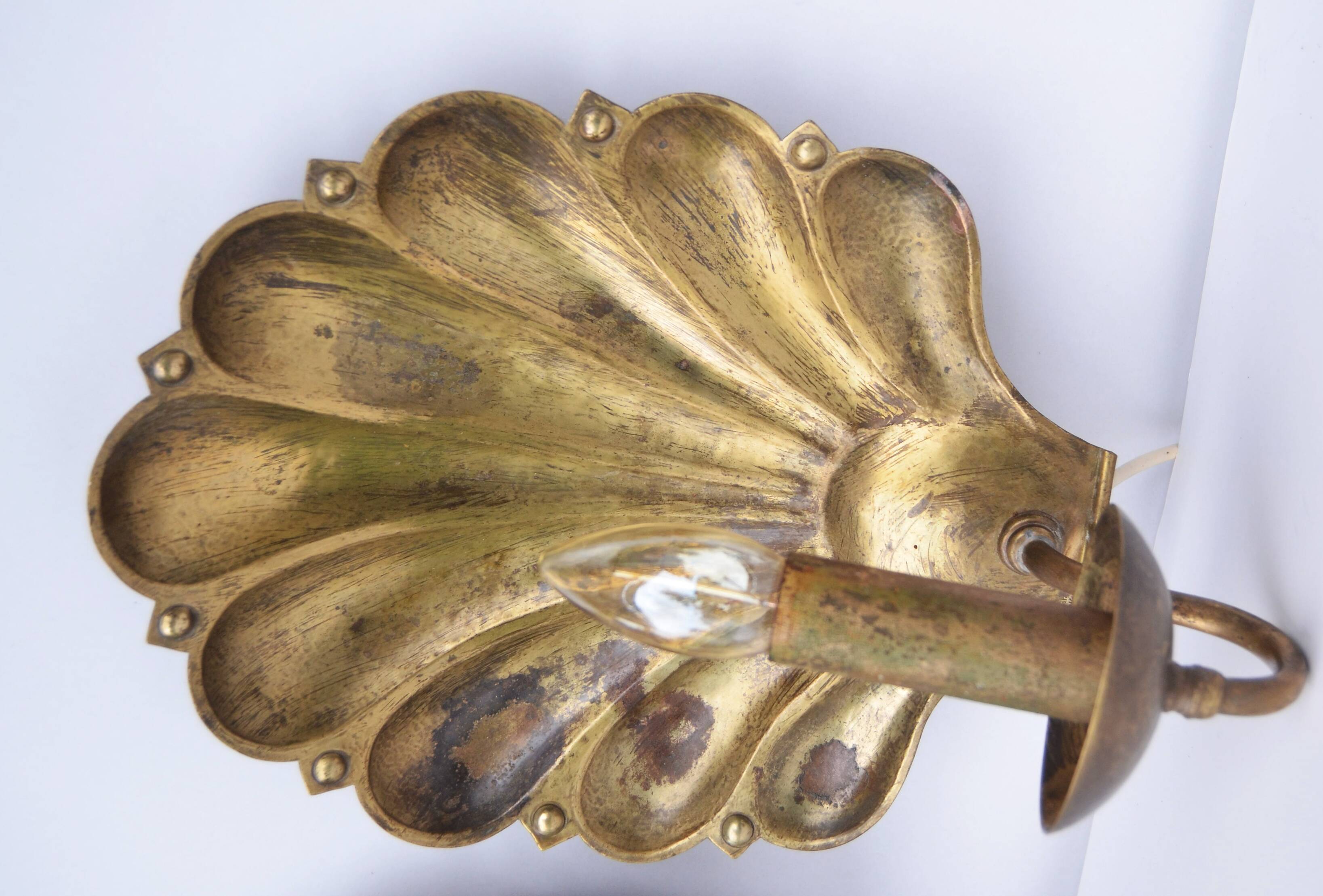 Appliques murales suédoises conçues par a.W. Borgh, coquillages de Jonkoping, Scandinavie