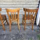 (Lot) 4 vintage wooden bistro chairs by Baumann
