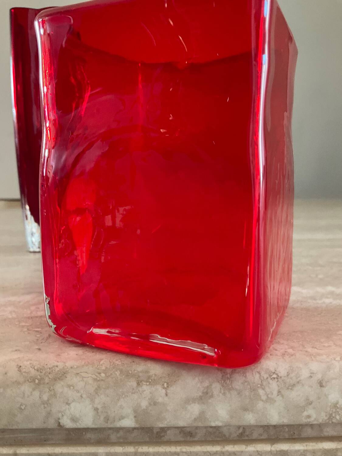 Duo of vintage glass paste vases