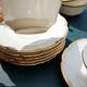 Tasses et sous-tasses en véritable porcelaine de limoges, blanche liseré doré, vintage