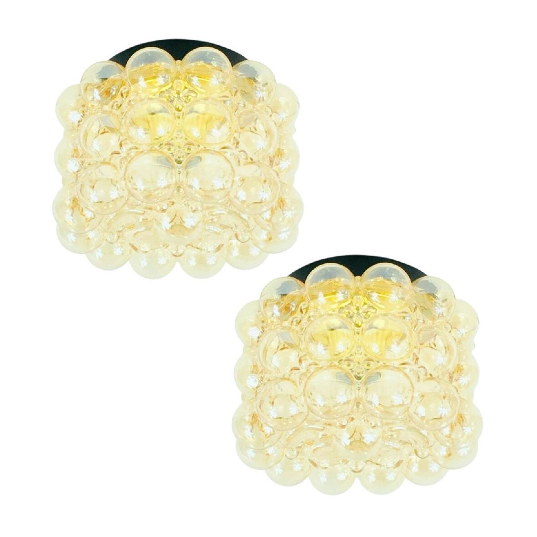 Pair of Bubble Glass Ceiling Lights by Helena Tynell for Limburg, 1960s/70s