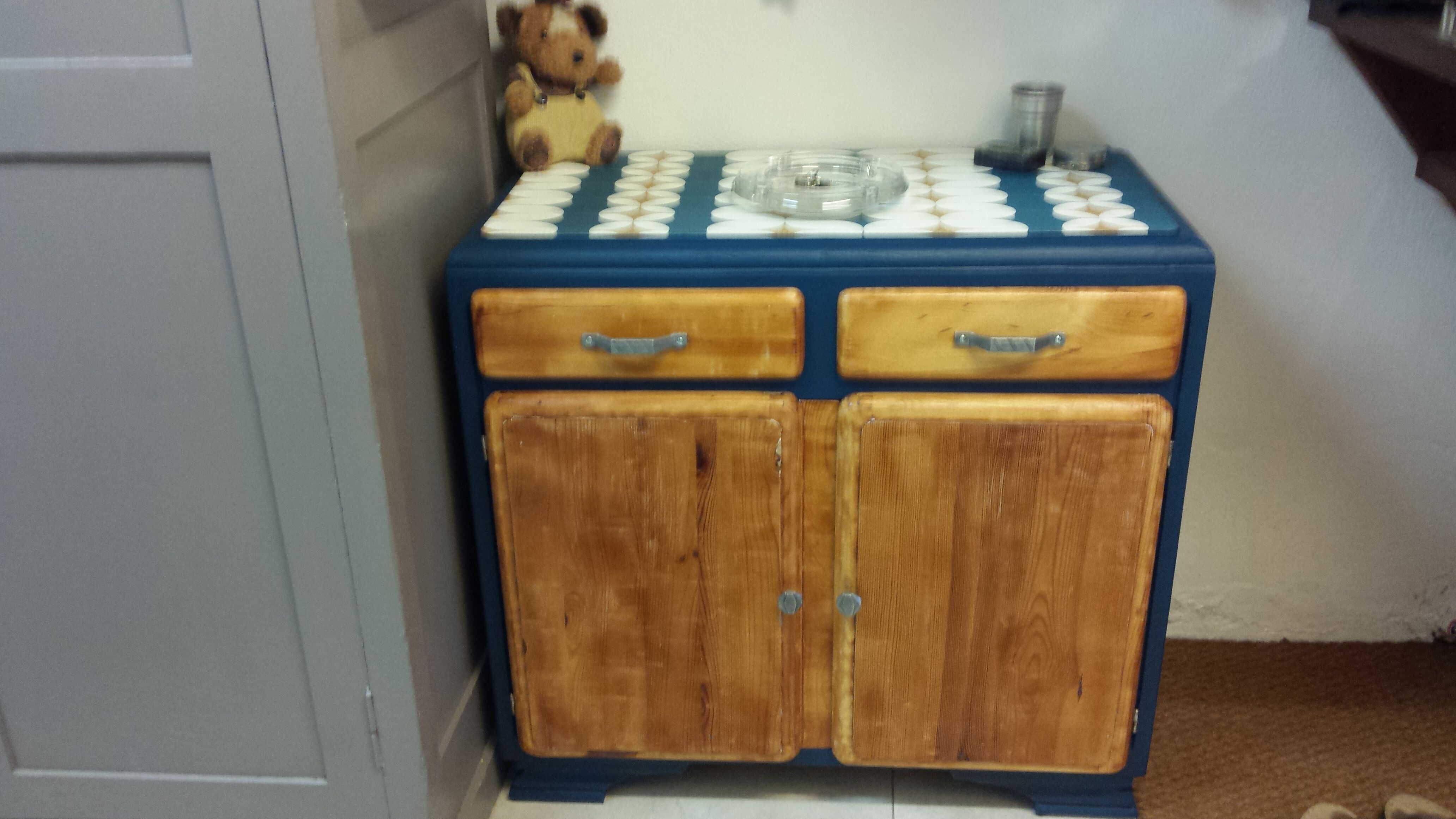 Mado bass buffet renovated wood and blue