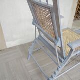 Chaise longue cannée