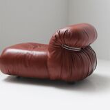 Vintage Soriana set in red leather by Afra e Tobia Scarpa for Cassina Italy