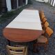 Large table, dining room, with 5 extensions, 8 feet.wood