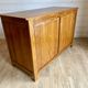 Vintage wooden desk with 1 drawer and 1 door.