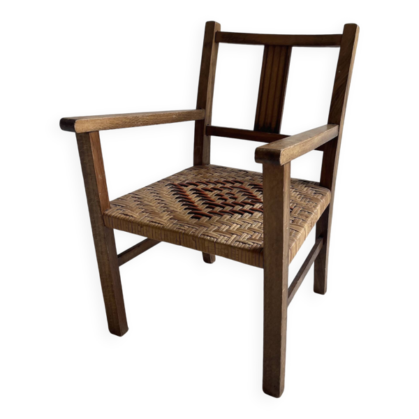 Fauteuil enfant assise en osier