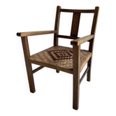 Children's armchair with wicker seat
