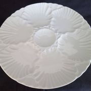 Set of 6 Bareuther Bavaria white porcelain oyster plates