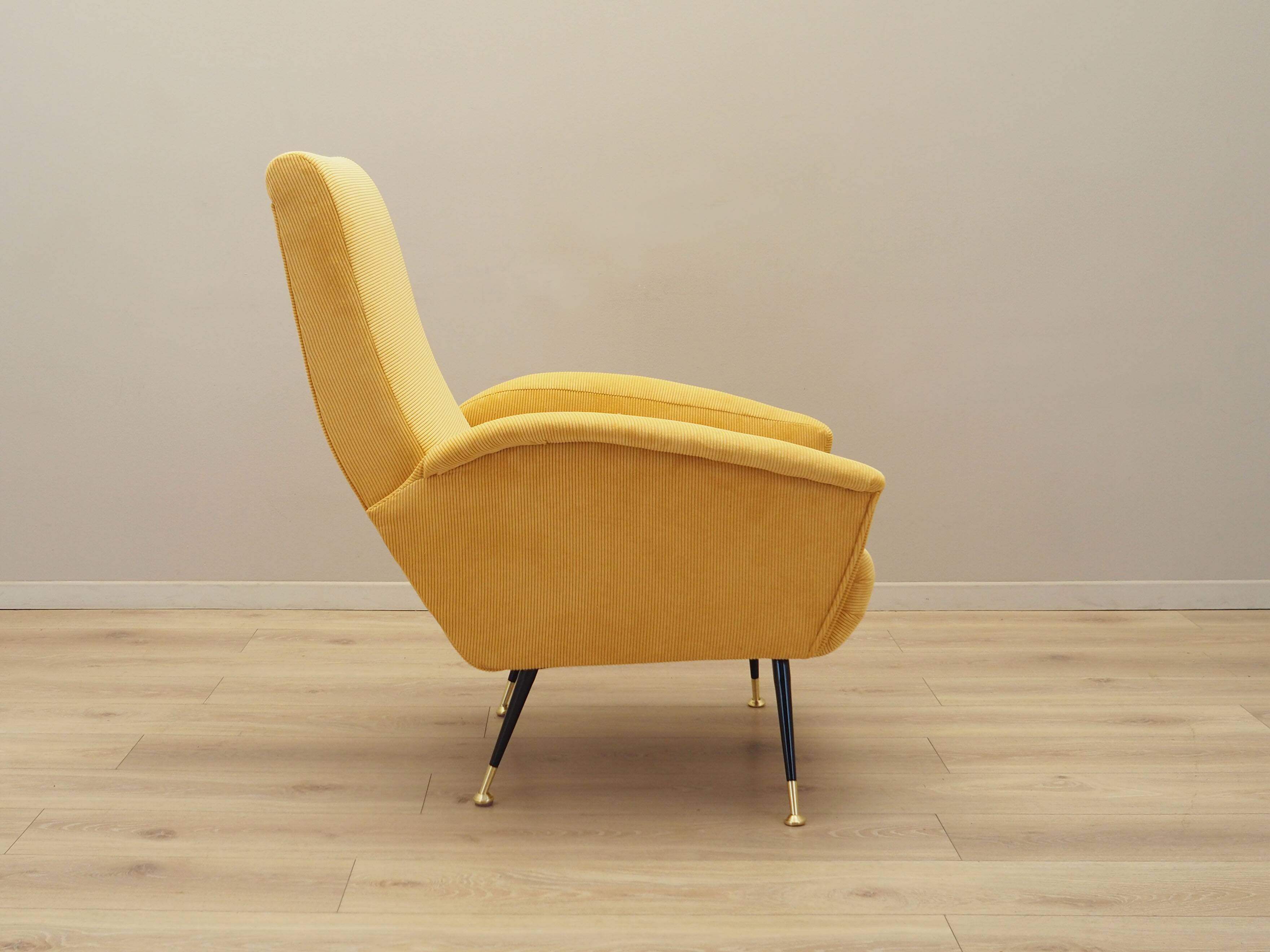 Yellow armchair, Italian design, 1970s, production: Italy