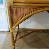 Vintage console/desk made of natural woven rattan, 1960s