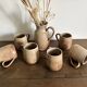 Vintage complete stoneware service – 6 mugs & jug Vallauris