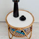 Table en rotin vintage des années 60