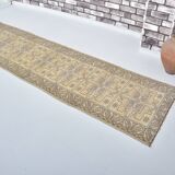 Tapis de couloir Oushak noué à la main