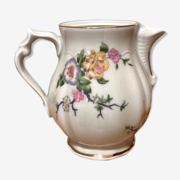 Milk jug Limoges Bernardaud Floral motif and bird of paradise Bengali model