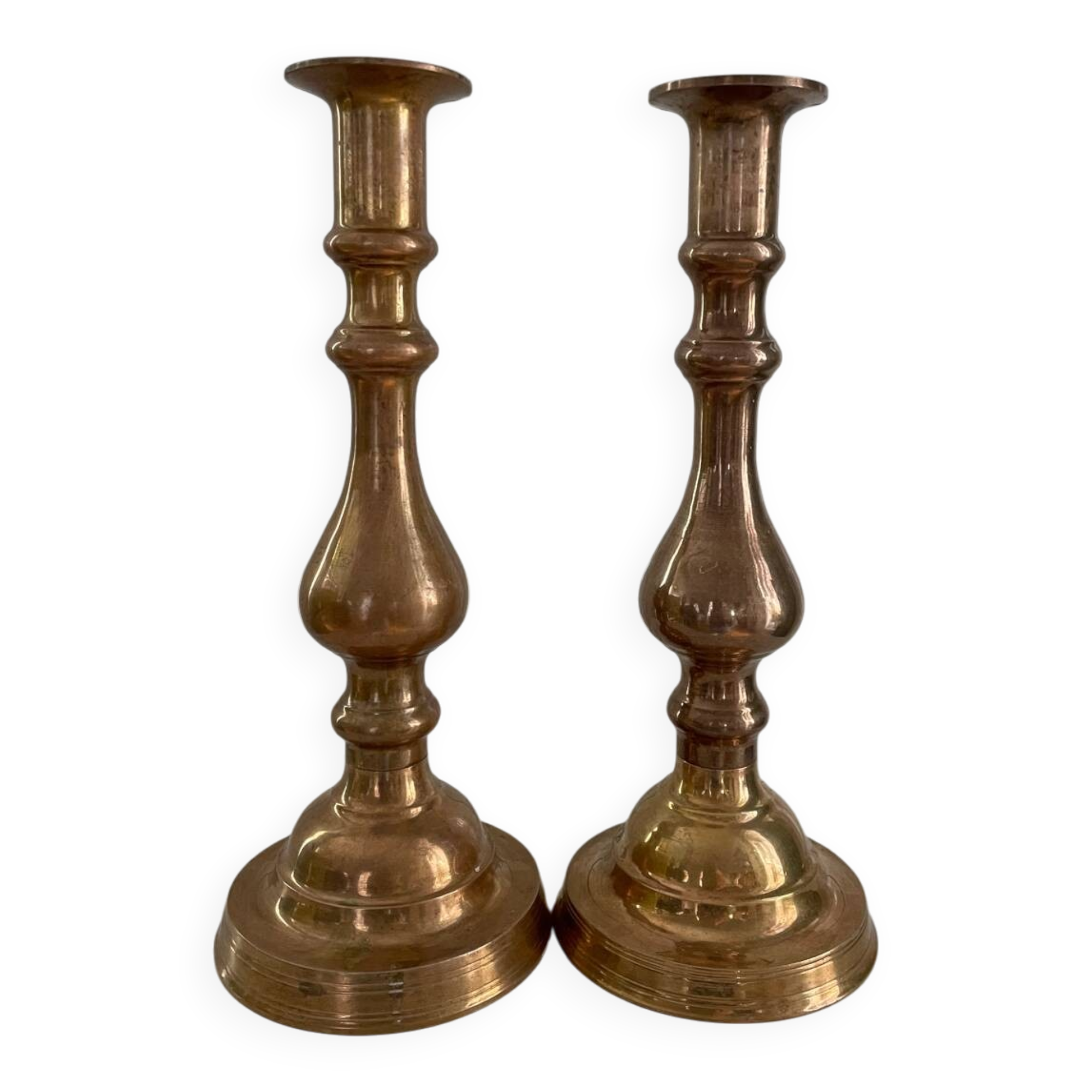 Pair of brass candlesticks