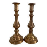 Pair of brass candlesticks