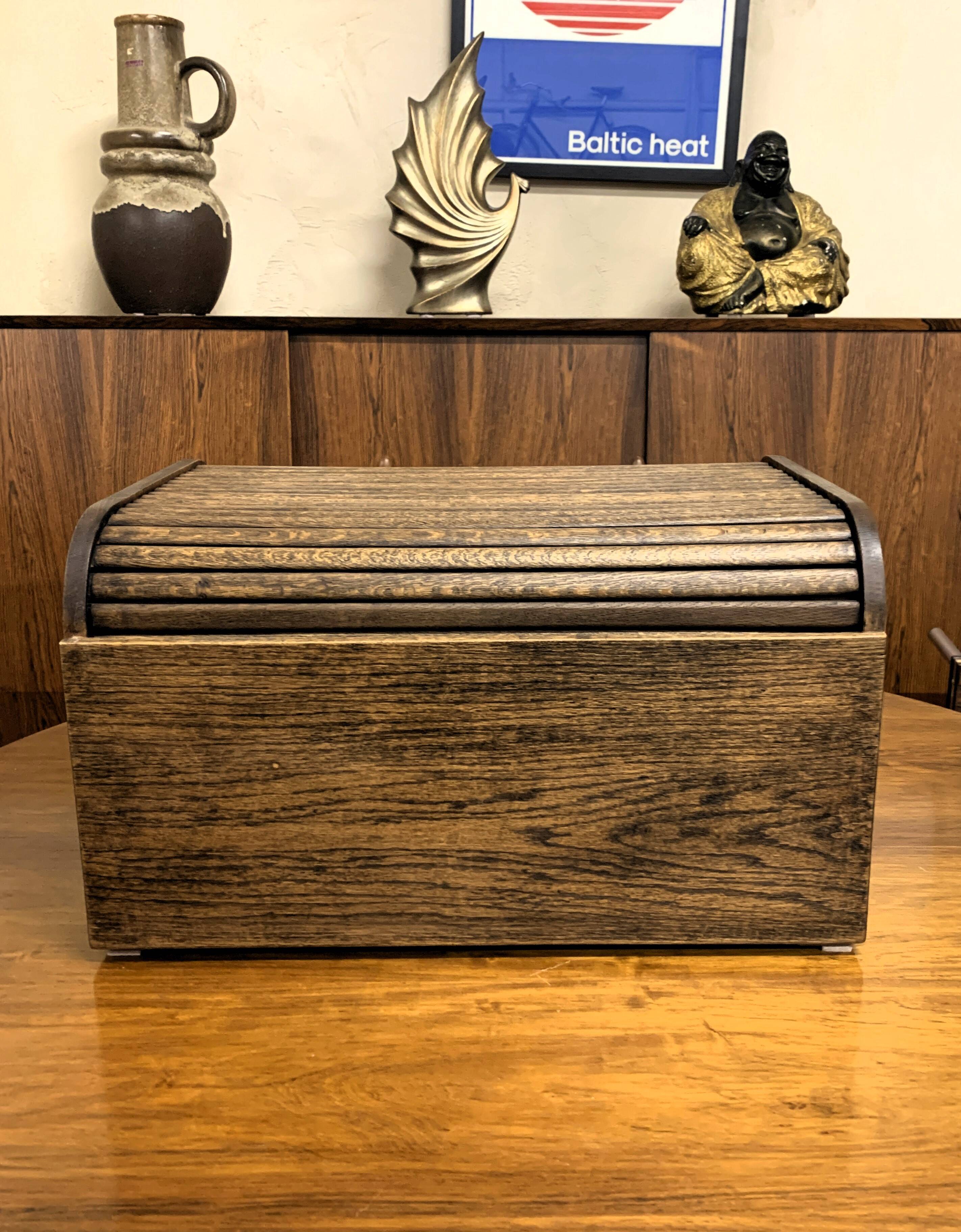LARGE OAK ORGANIZER, VINTAGE