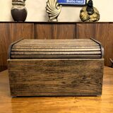 LARGE OAK ORGANIZER, VINTAGE