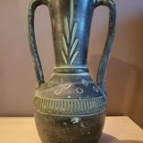 Green terracotta jar with 2 handles