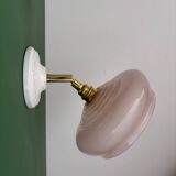 Vintage pink glass lampshade wall lamp