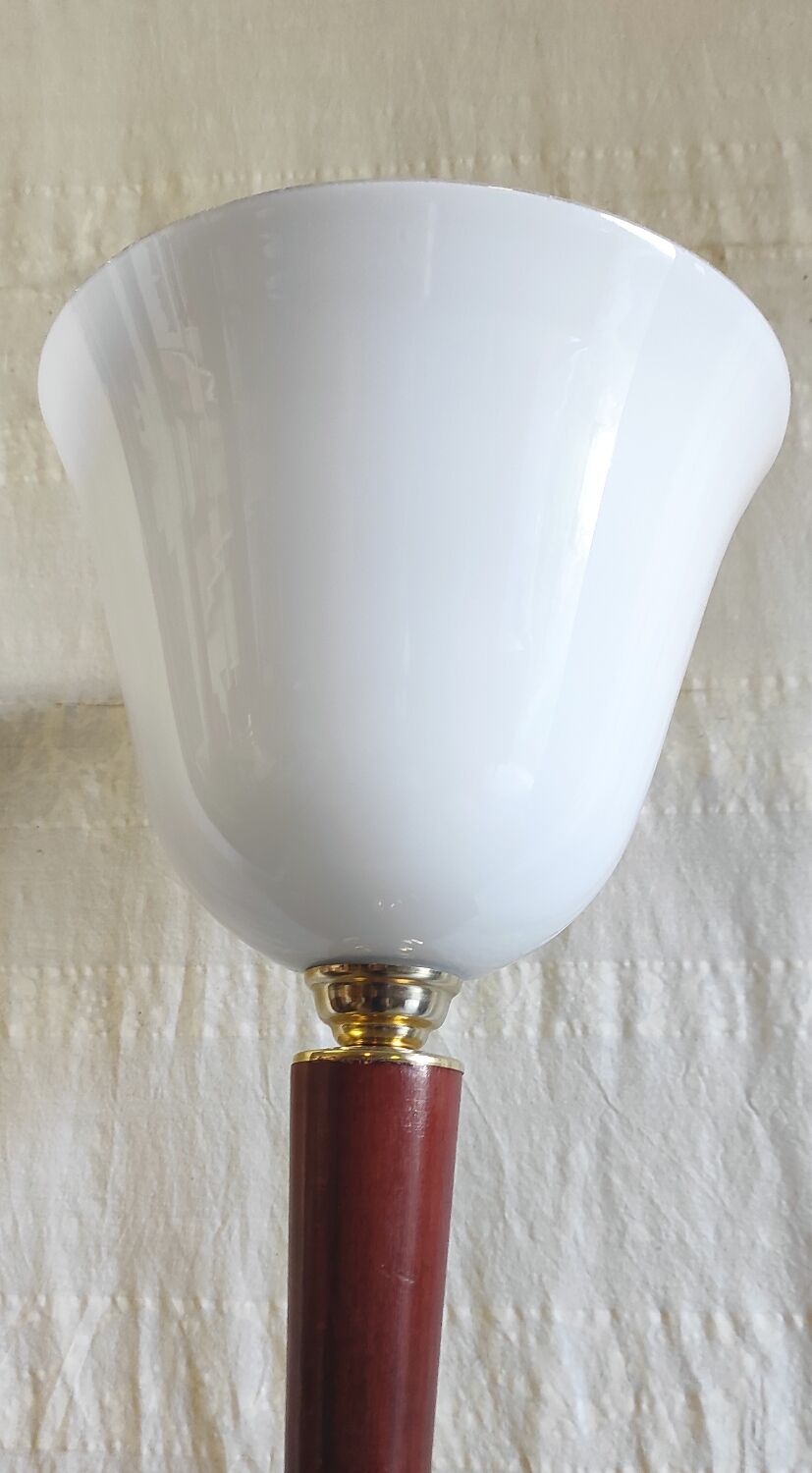 Mazda table lamp in wood and opaline - mid 20th century.