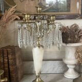 19th century marble, brass and tassel chandelier