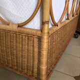 Vintage rattan baby bed