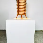Louis Sognot Bamboo And Parchement Table Lamp, France, 1960S