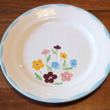 Round dish 50s Salins model Jocelyne - flowers