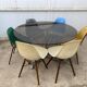 Smoked glass round table chrome Florence Knoll Roche Bobois an70