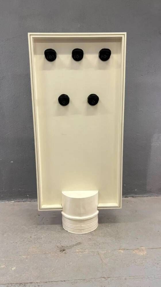 Mid-Century Modern Double-Sided Hall Stand with Mirror & Coat Hooks, 1960s, Europe