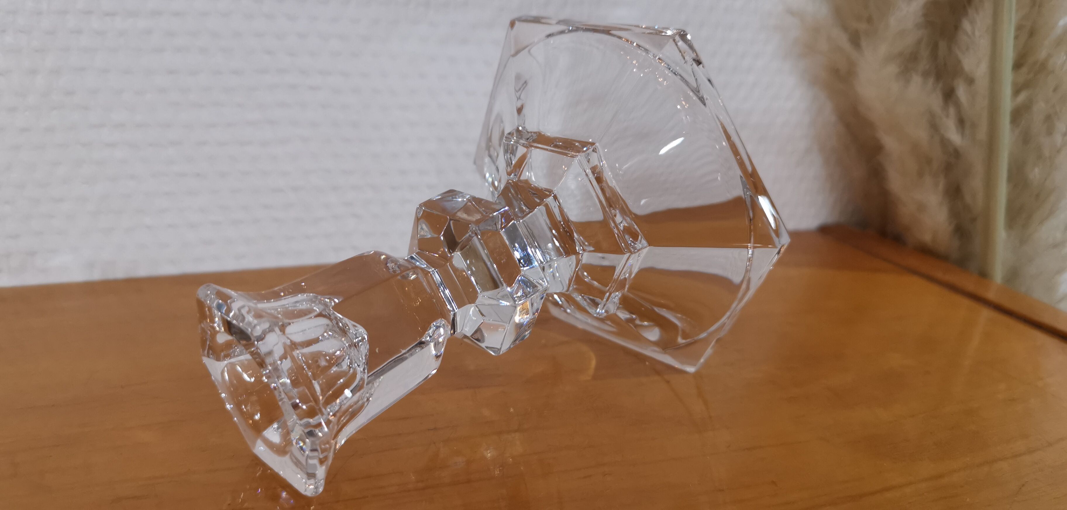 Crystal candle holder from val-saint-lambert