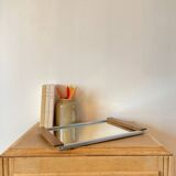 Old mirror and wood tray