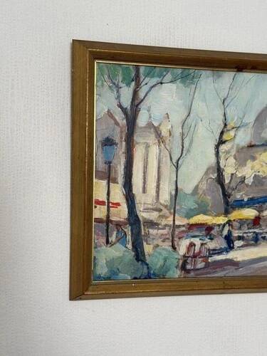 Swedish Oil on Panel "Lakerstationen” by L. Knut Norman Vintage & Framed 46×38cm