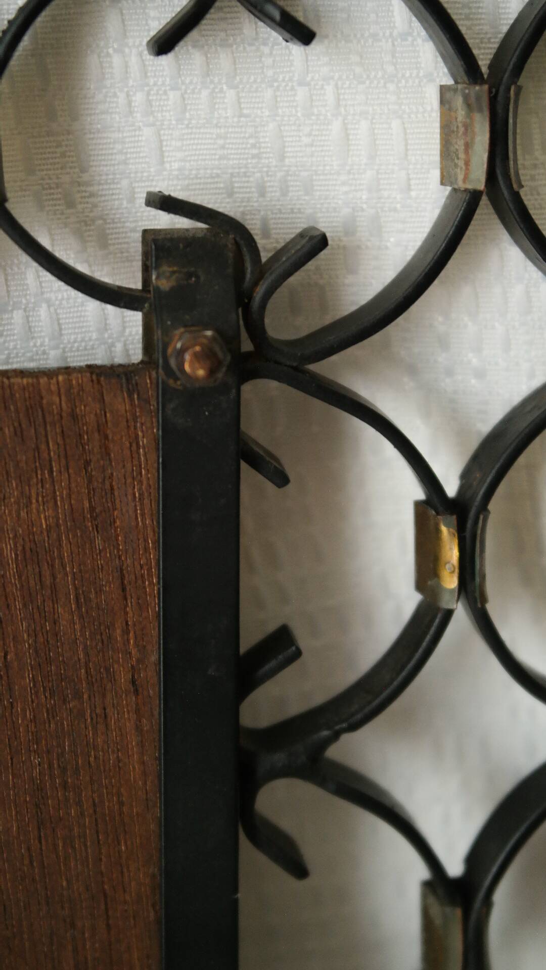 Miroir en fer forgé et laiton vintage 50/60