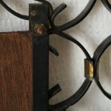 Miroir en fer forgé et laiton vintage 50/60