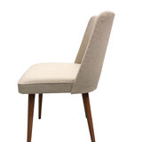 Beige Wool Shell Dining Chair by Lesniewski for Słupskie Fabryki Mebli, 1962
