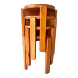 tabourets vintage en bois massif – design scandinave empilabl