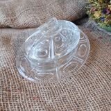 Vintage transparent bell-shaped butter dish