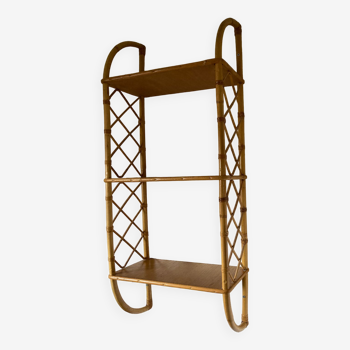 Etagere rotin verticale vintage