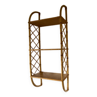 Etagere rotin verticale vintage