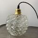 Lot 3 old vintage molded glass hanging lamp