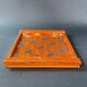 Two wooden and glass trays