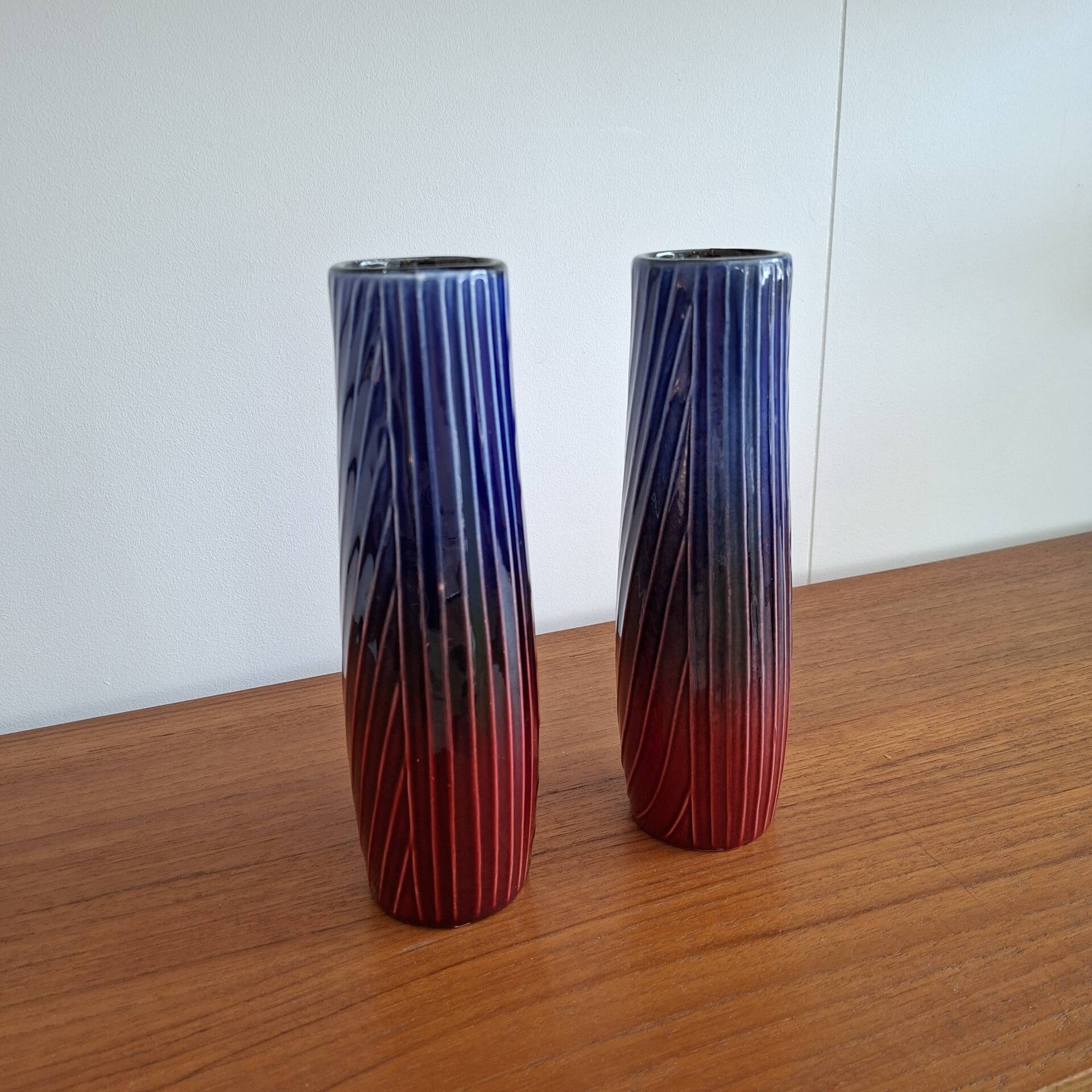 2 vases by Carl-Harry Stålhane, Rörstrand studio, Sweden, 1960s.